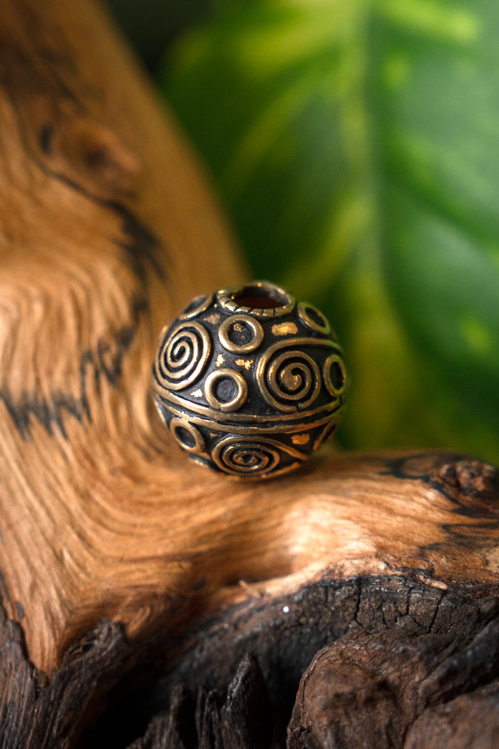 Viking beard bead Birka, bronze