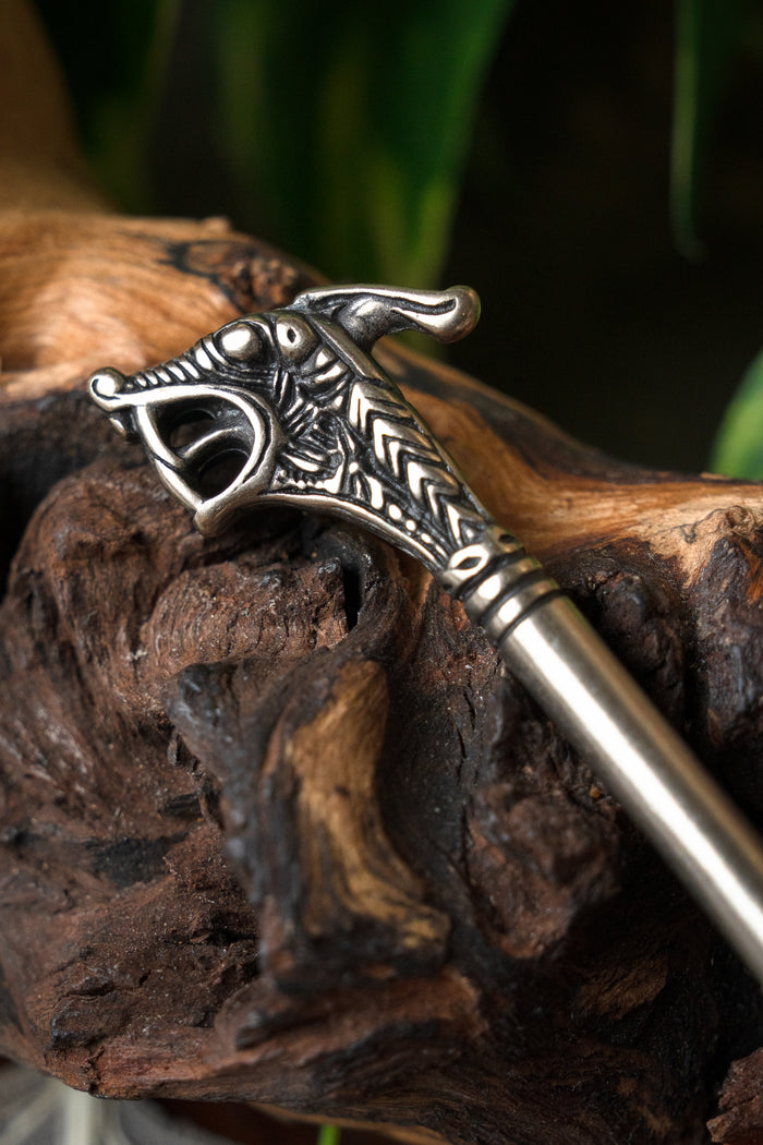 Haithabu hair needle, silvered bronze