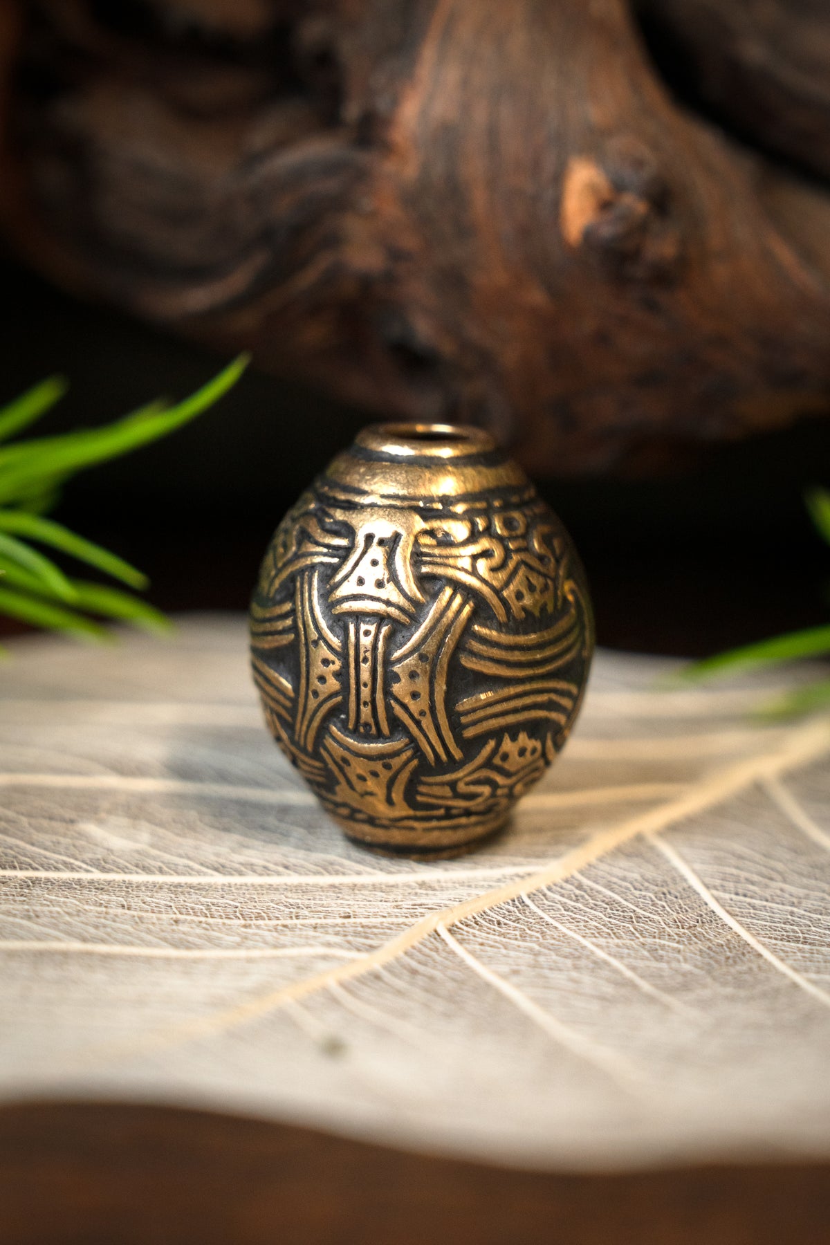 Viking bead Jellinge, bronze