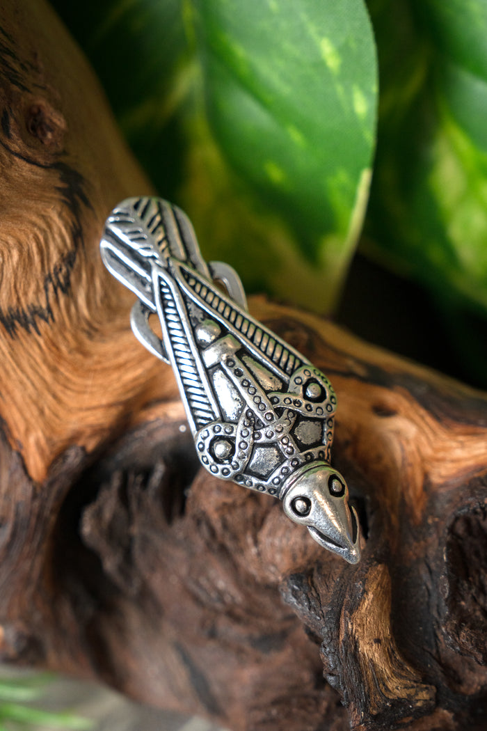 Bird fibula Uppåkra, silvered bronze
