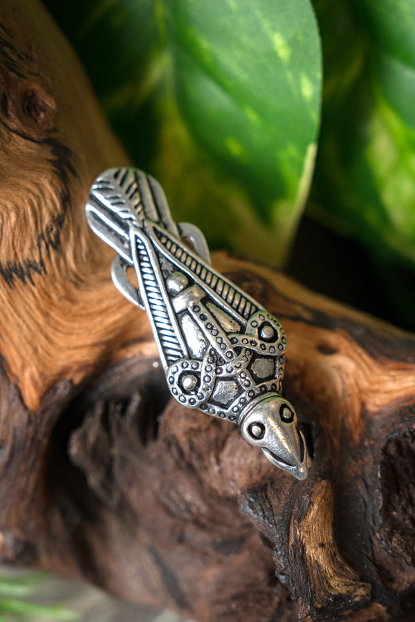 Bird fibula Uppåkra, silvered bronze