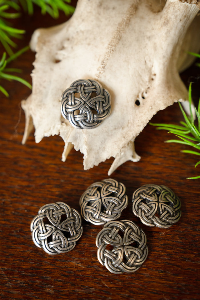 Celtic buttons Tara, set of 5 pieces, silvered