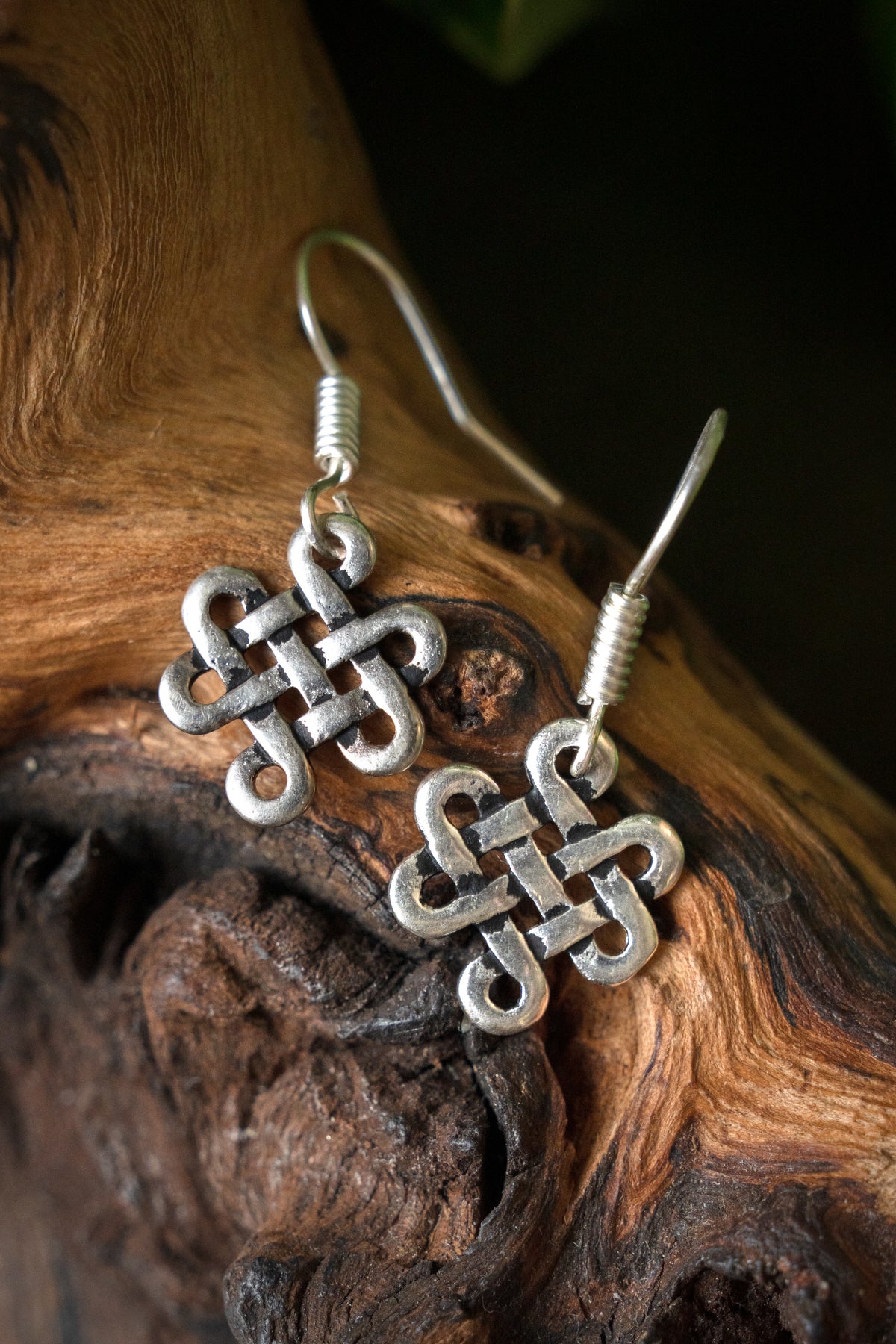 Celtic earrings Lugh, silvered bronze