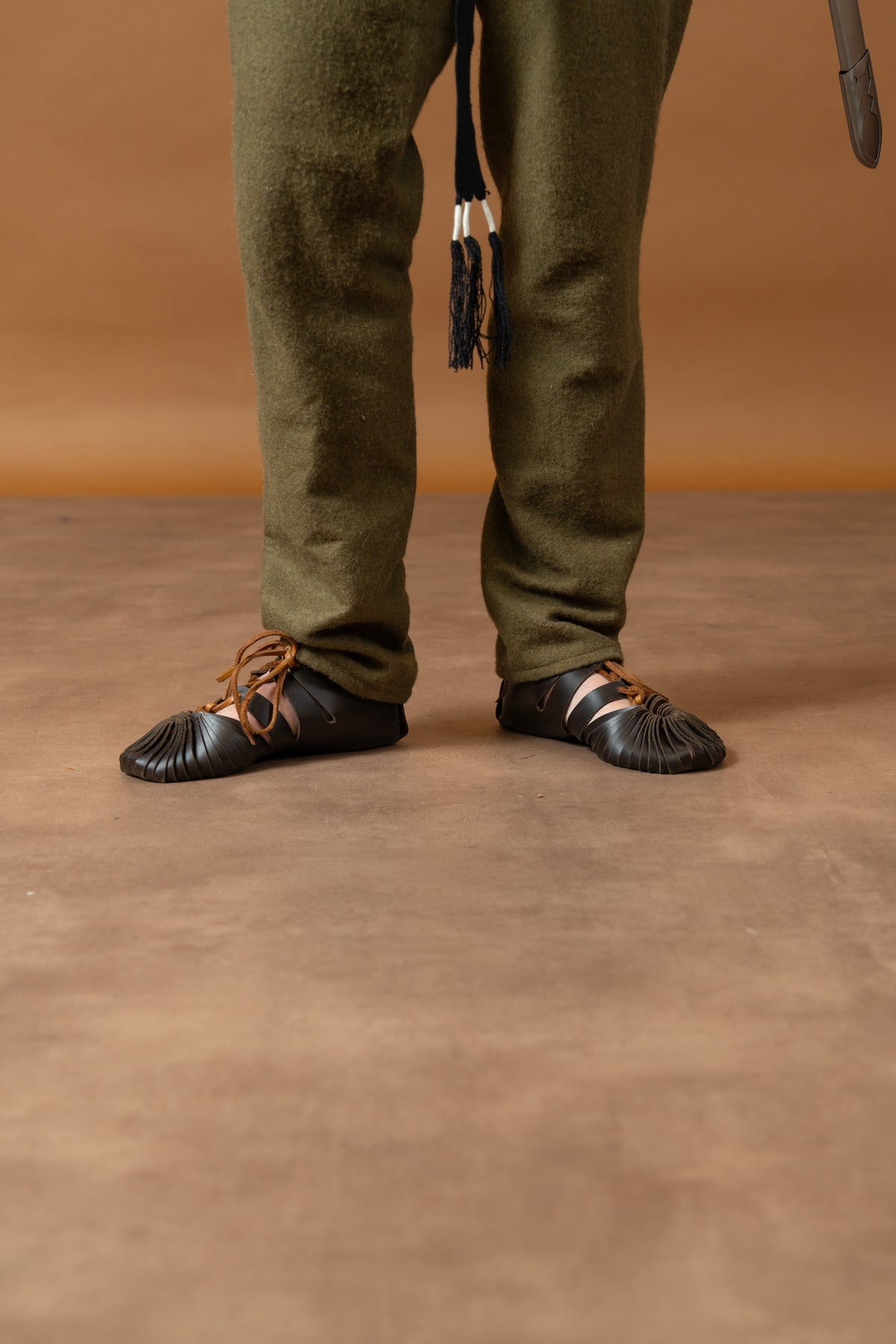 Leather Iron Age sandals black