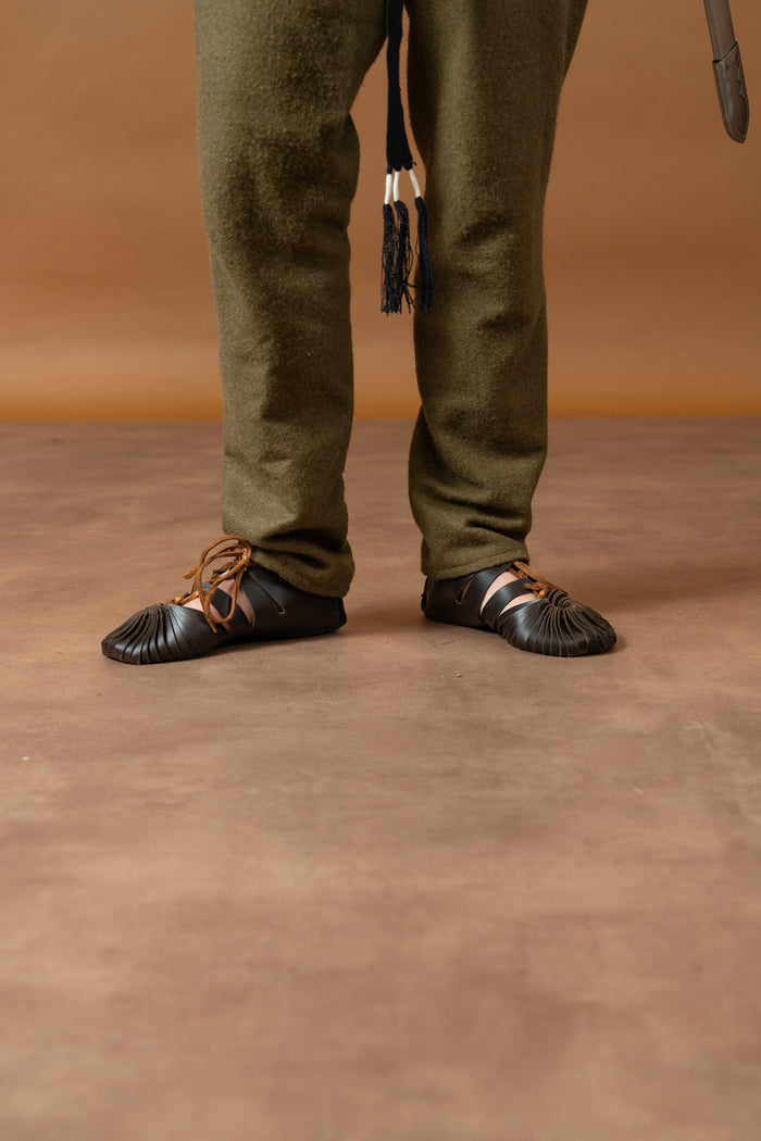 Leather Iron Age sandals black