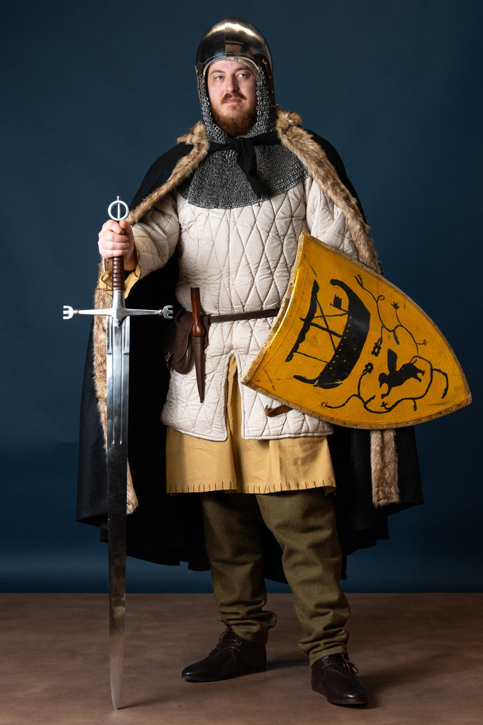 Viking cloak Fjell, black, wool mix
