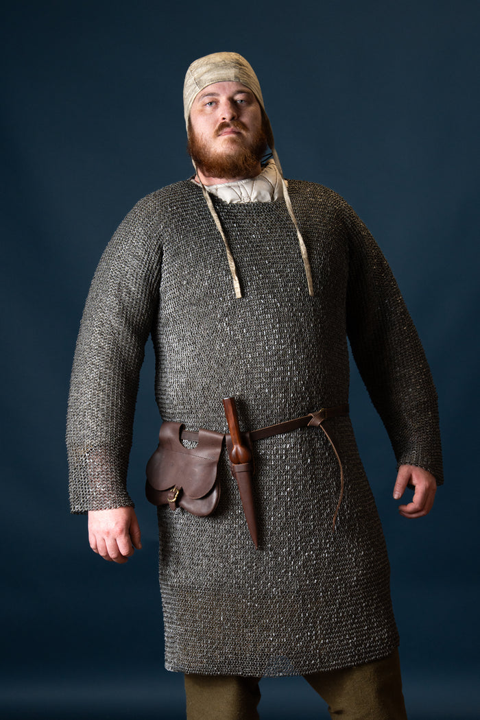 Hauberk, mixed, flat rings, round rivets, 6 mm