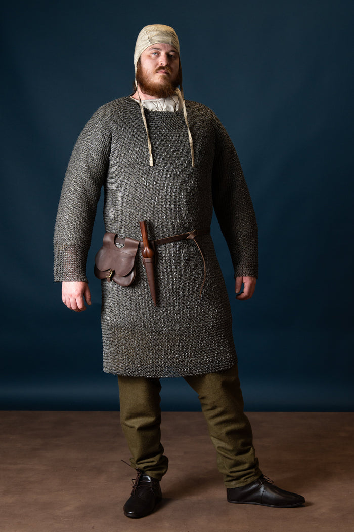 Hauberk, mixed, flat rings, round rivets, 6 mm