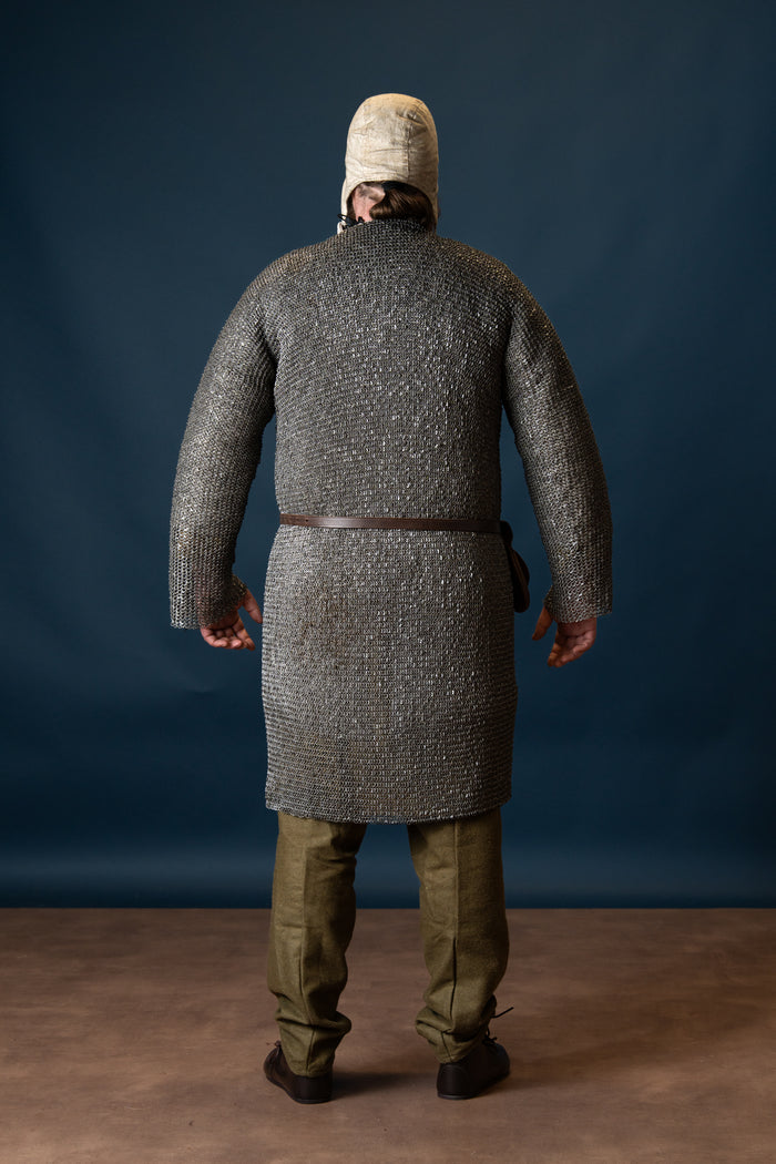 Hauberk, mixed, flat rings, round rivets, 6 mm