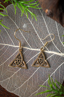 Celtic earrings triquetra, bronze