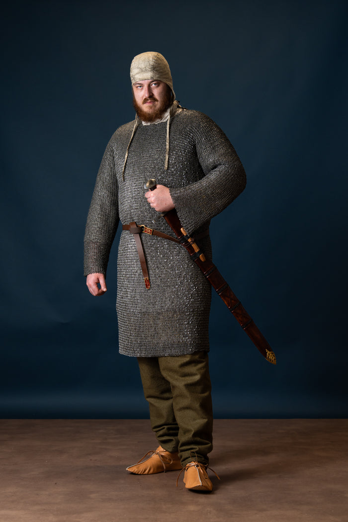 Enamelled medieval belt, 165 cm, brown