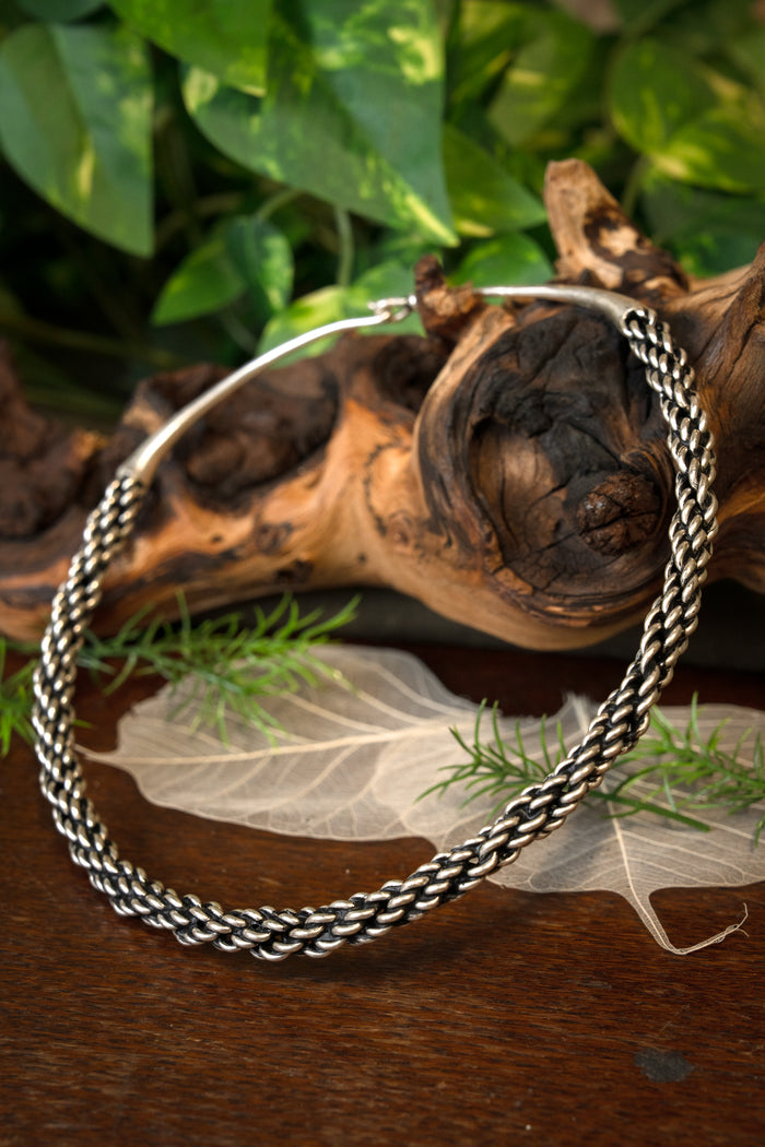 Viking torque Eskilstuna II, silvered bronze