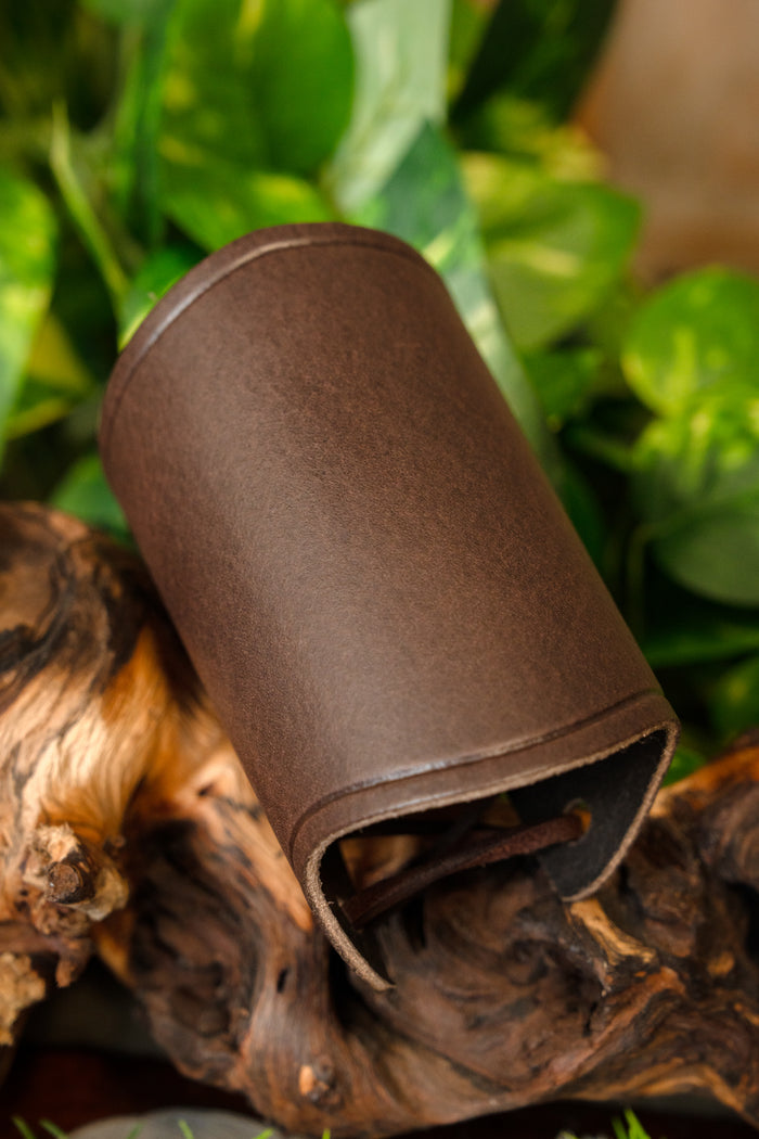 Leather bracer, underarm guard, brown, M