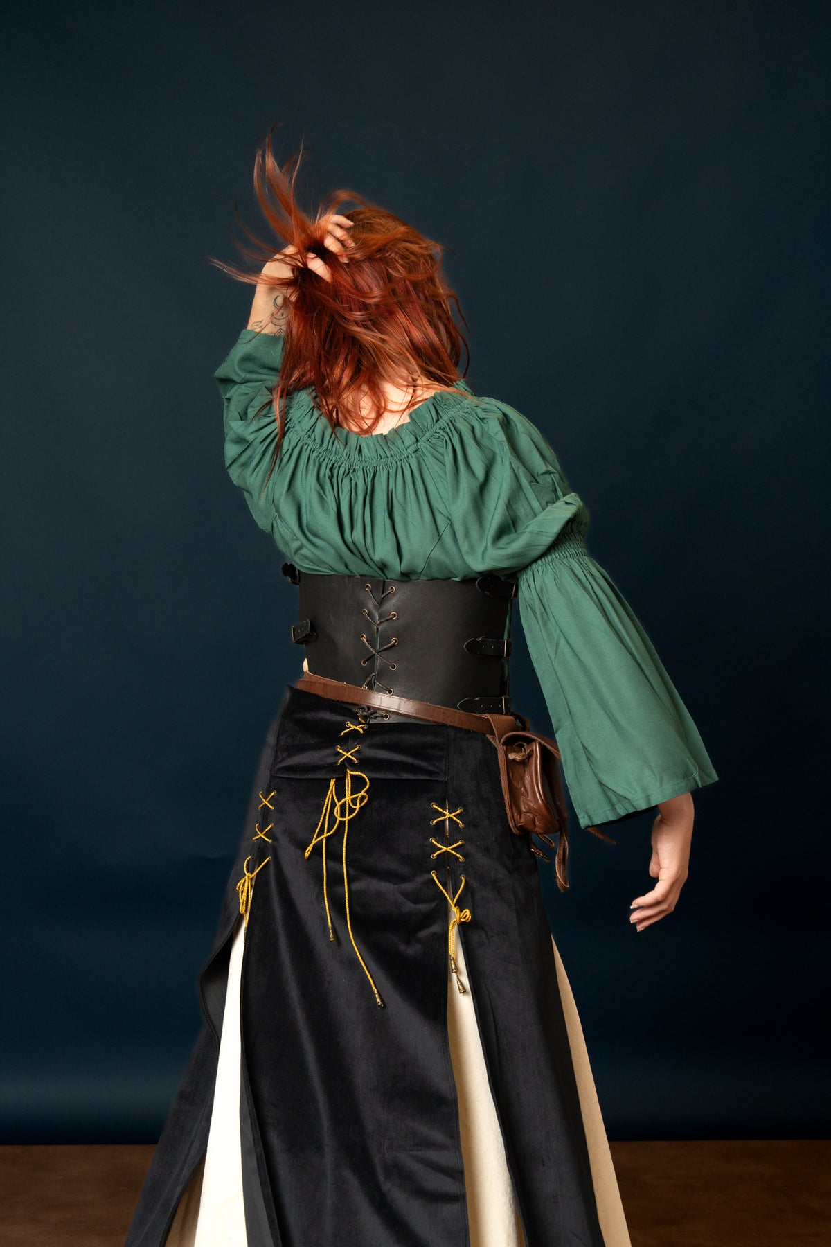 Isabela Deluxe Double Skirt - Black