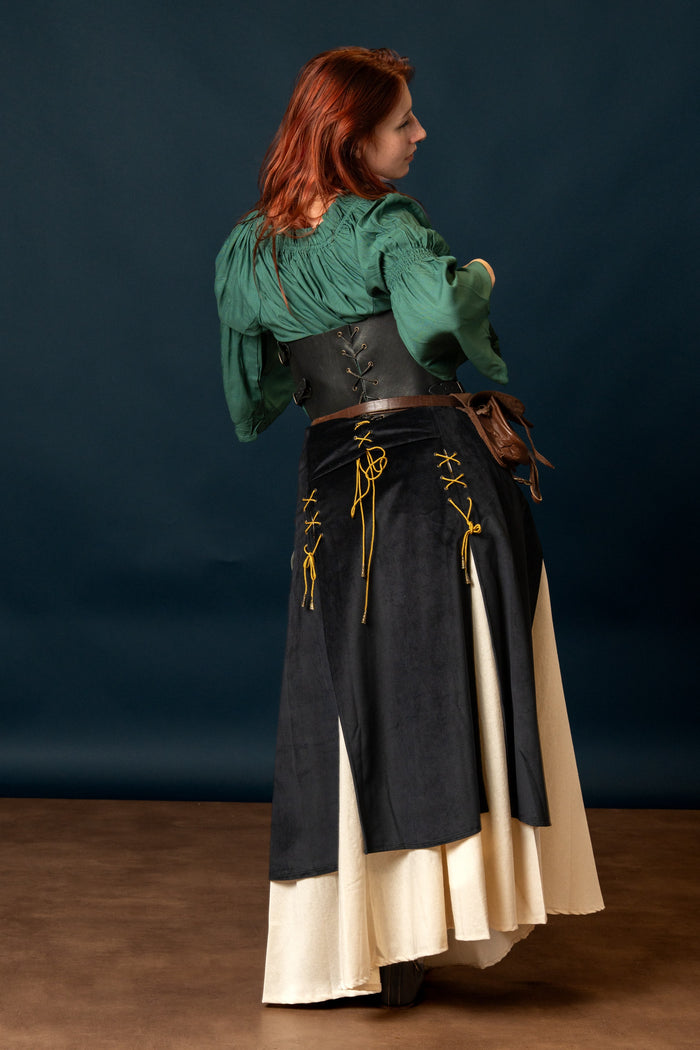 Isabela Deluxe Double Skirt - Black