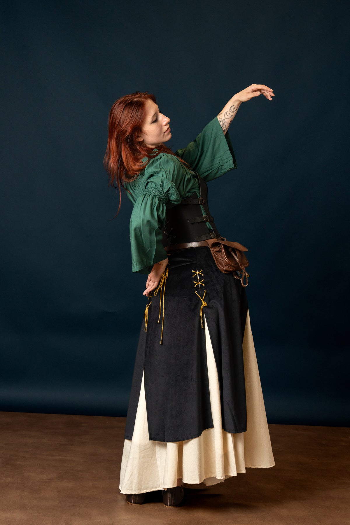 Isabela Deluxe Double Skirt - Black