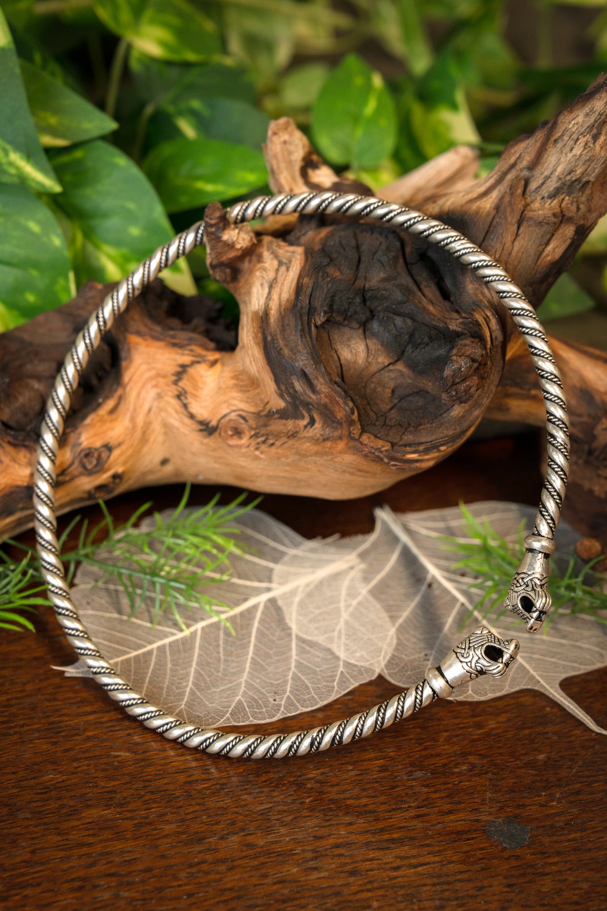 Viking torque Oseberg, silvered bronze