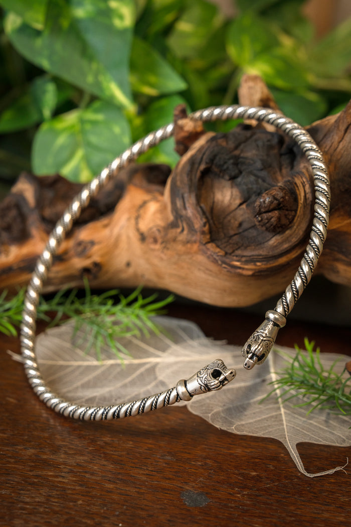 Viking torque Oseberg, silvered bronze