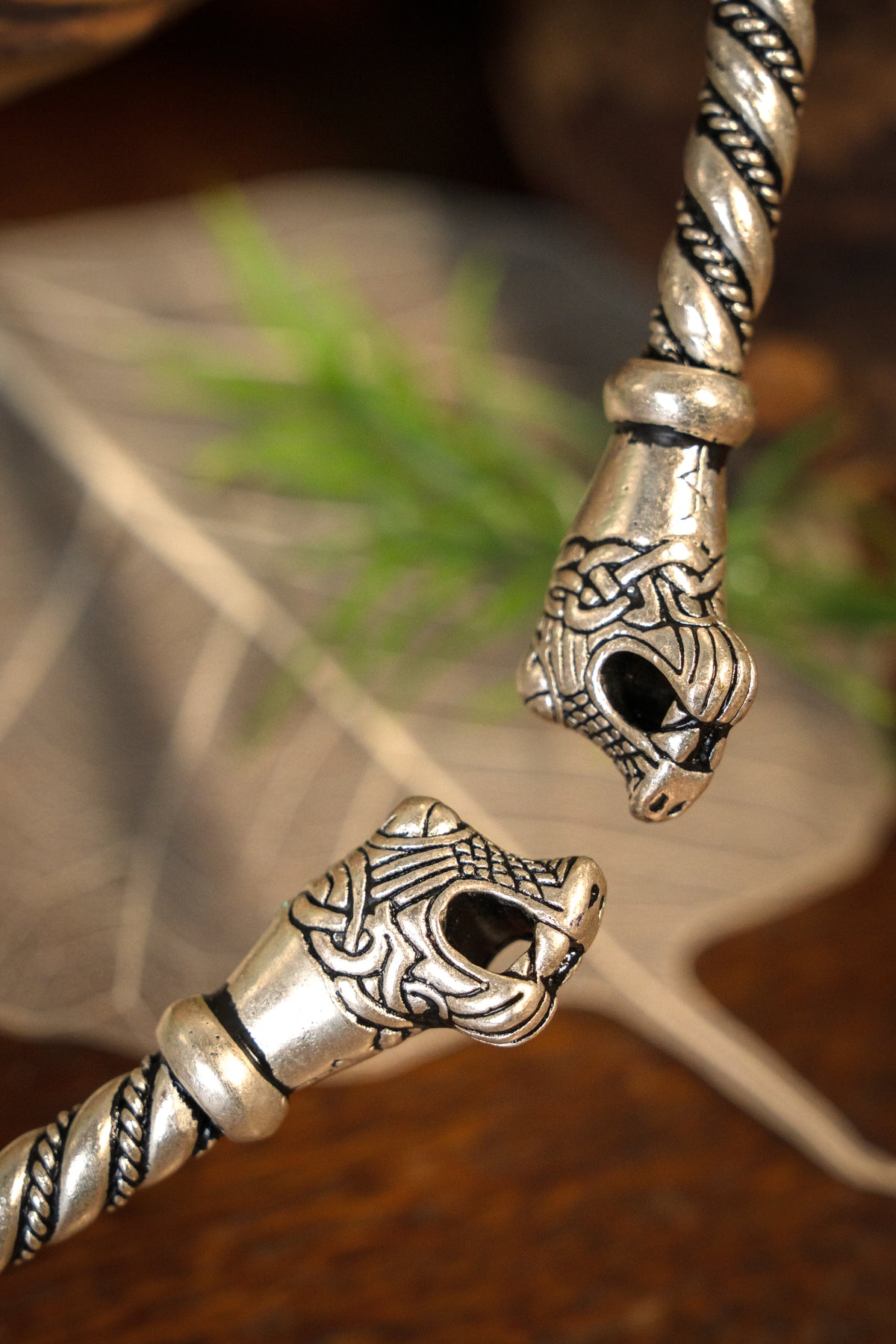 Viking torque Oseberg, silvered bronze