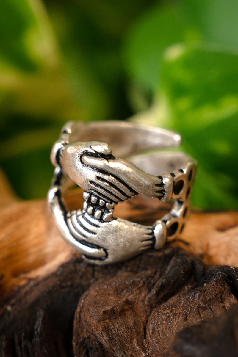 Medeltida förlovningsring, försilvrad brons