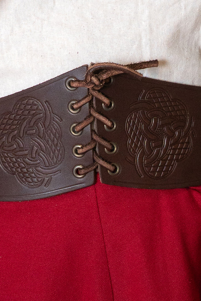 Corset belt Bertholdin A with knot pattern, brown