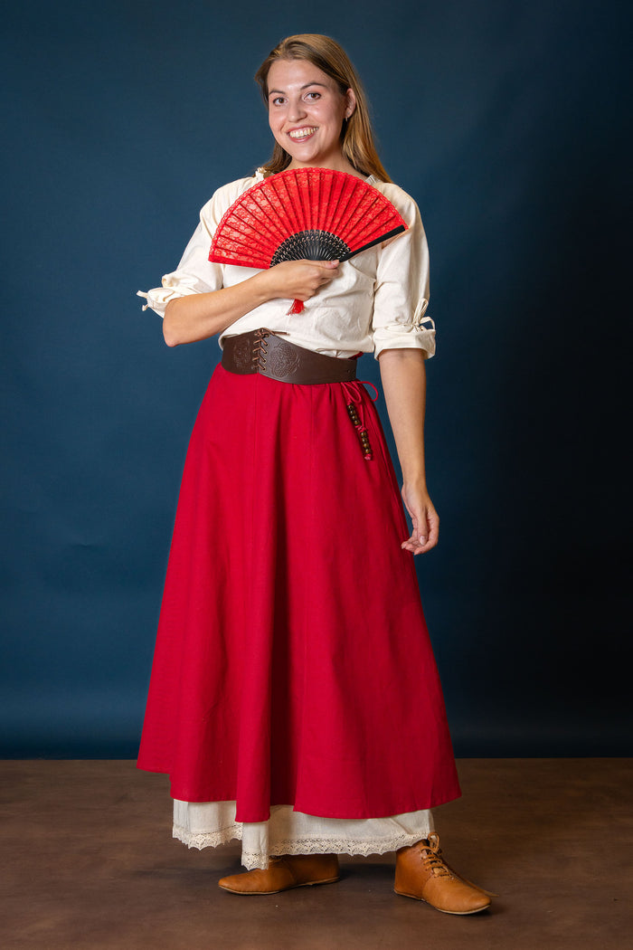 Red hand fan