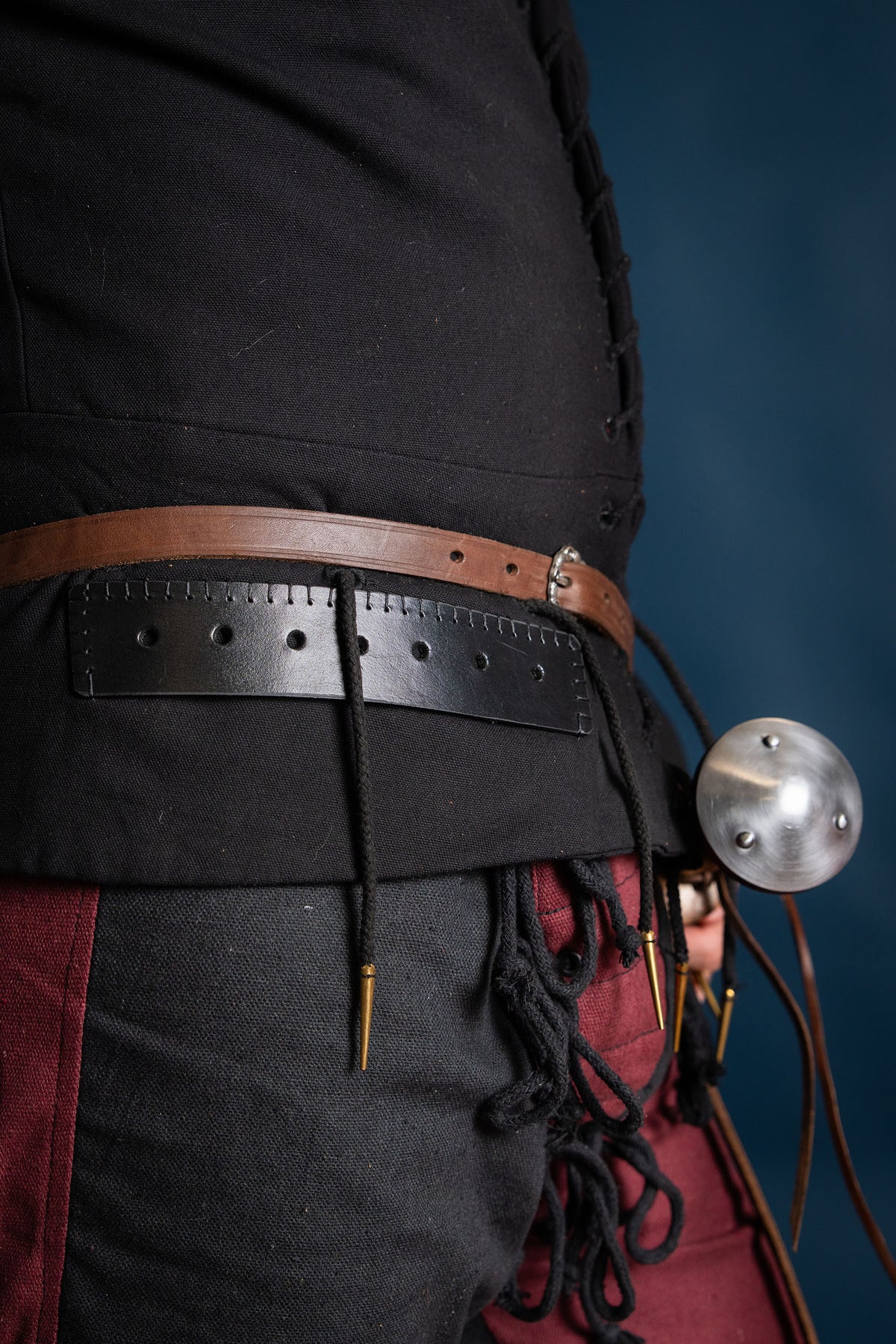 15th century arming doublet, black