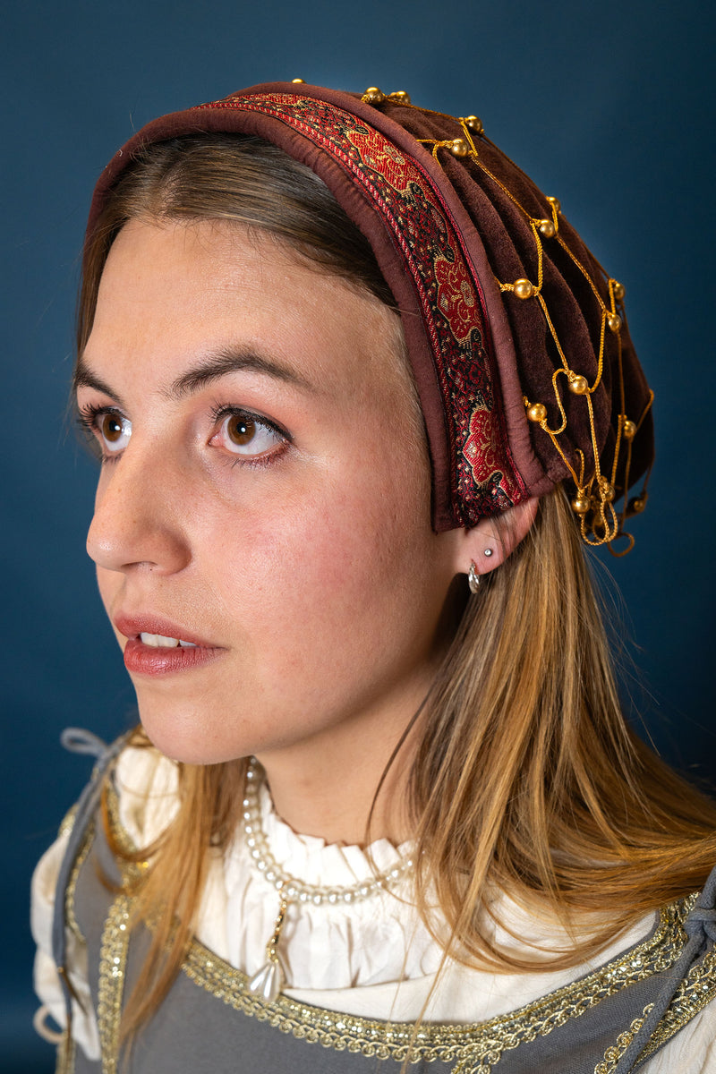 Hårnet (caul) Johanna, fløjl, rød