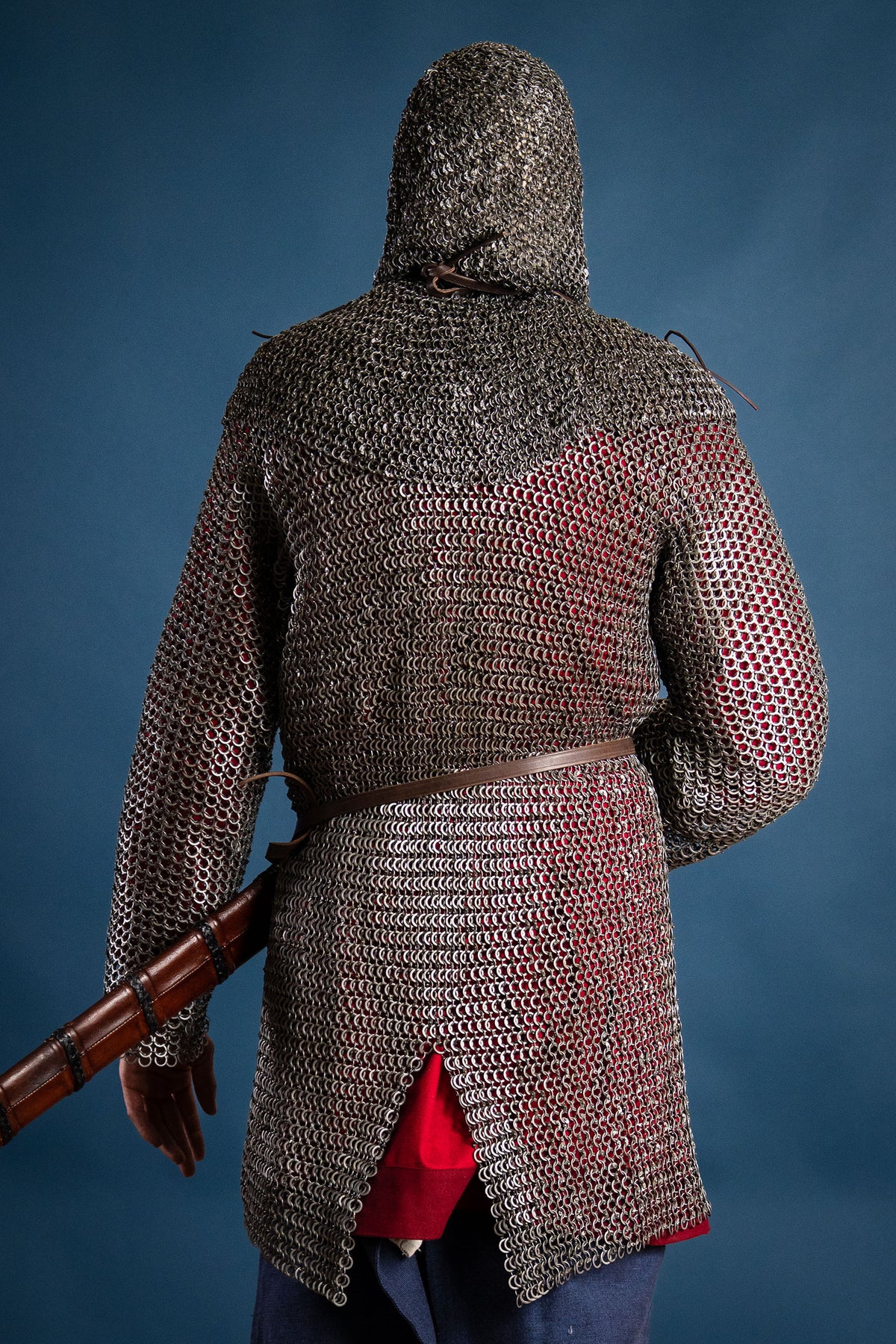 Hauberk with split, flat rings, round rivets 9 mm