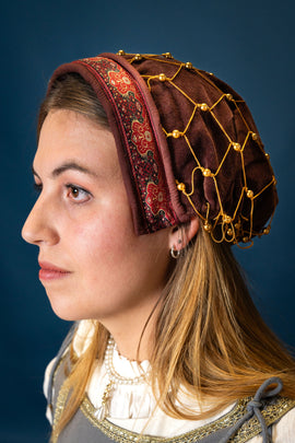 Hairnet (caul) Johanna, velvet, red