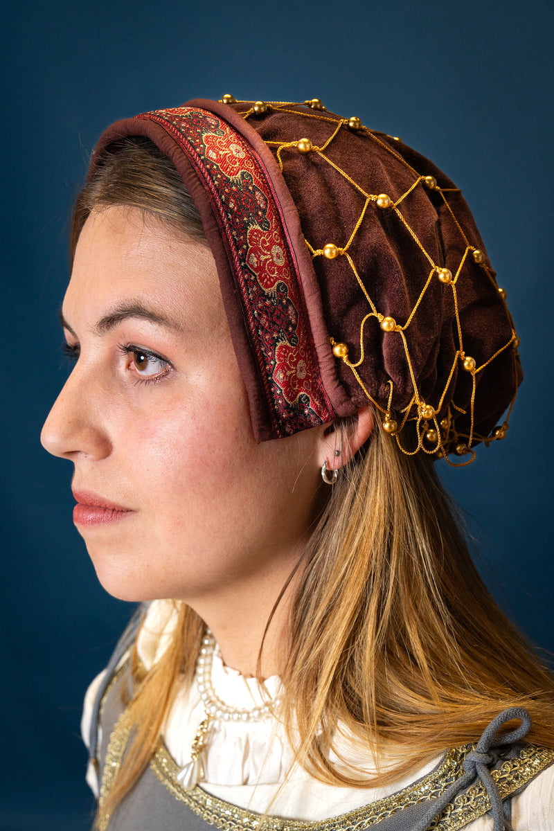 Hårnät (caul) Johanna, sammet, rött