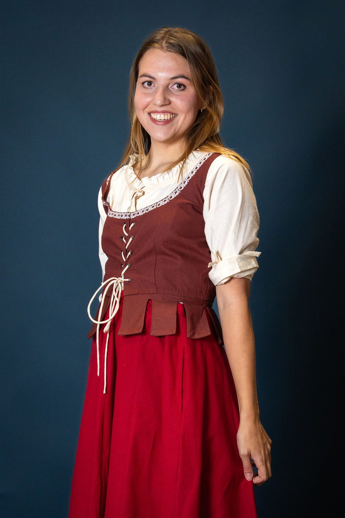 Medieval doublet Adalyn, red
