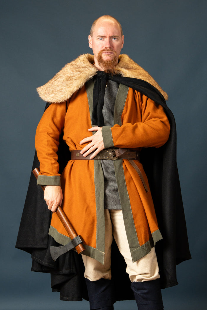 Fur cloak John, black, wool mix