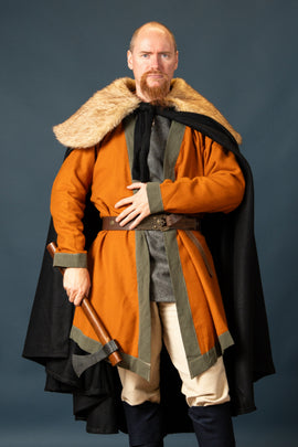 Fur cloak John, black, wool mix