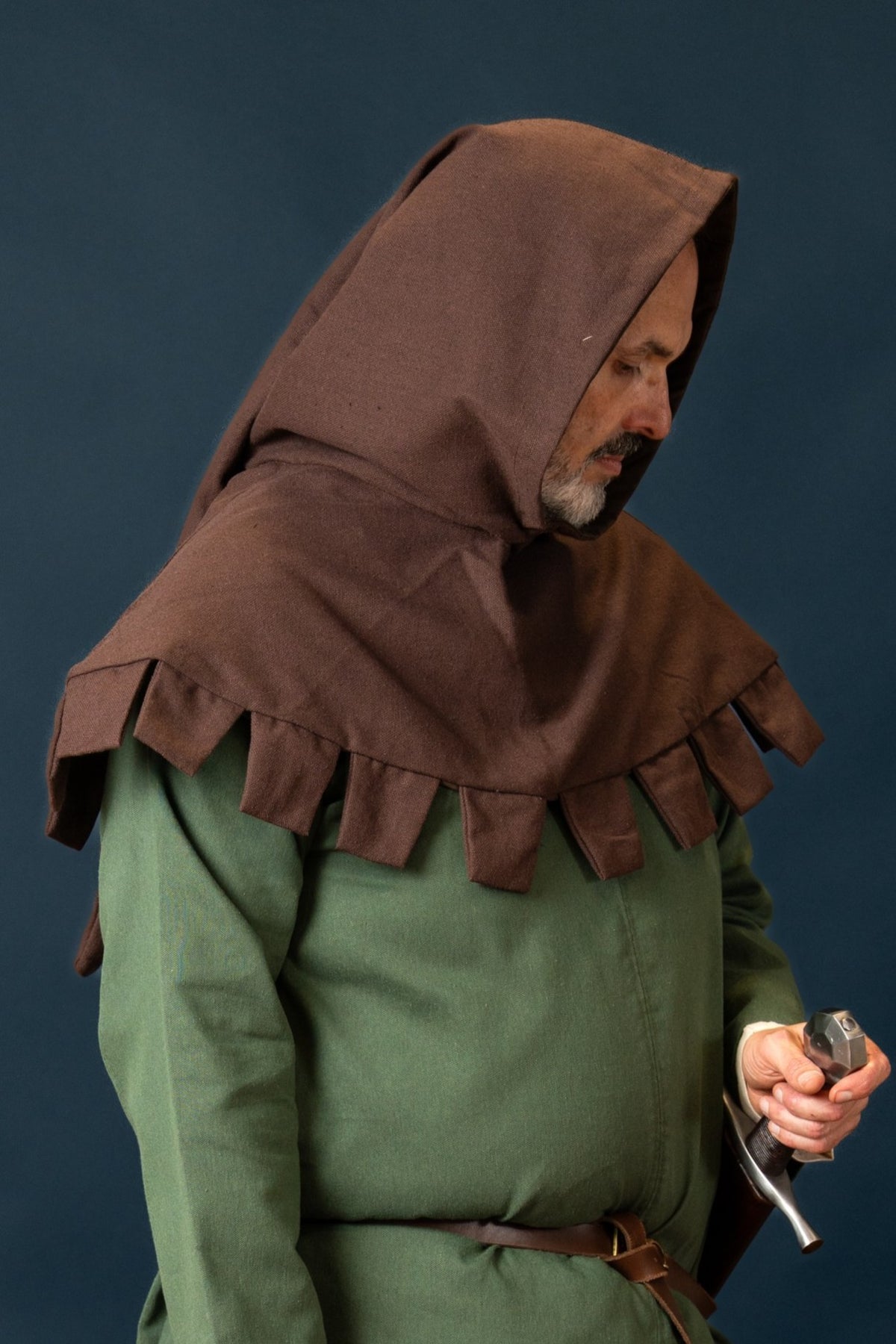 Medieval hood Thilo, brown
