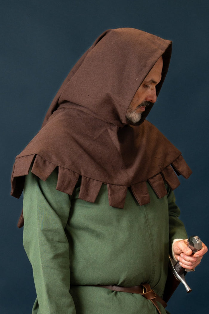 Medieval hood Thilo, brown