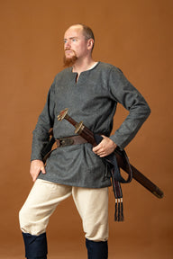 Viking tunic Lodin, dark gray, wool blend