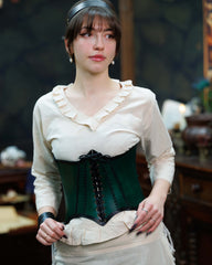 Corset Dunja, leather, green