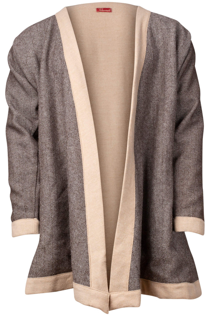 Kaftan Farman, visgraat-wol, creme