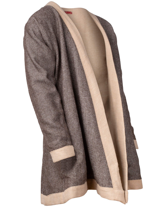 Kaftan Farman, visgraat-wol, creme