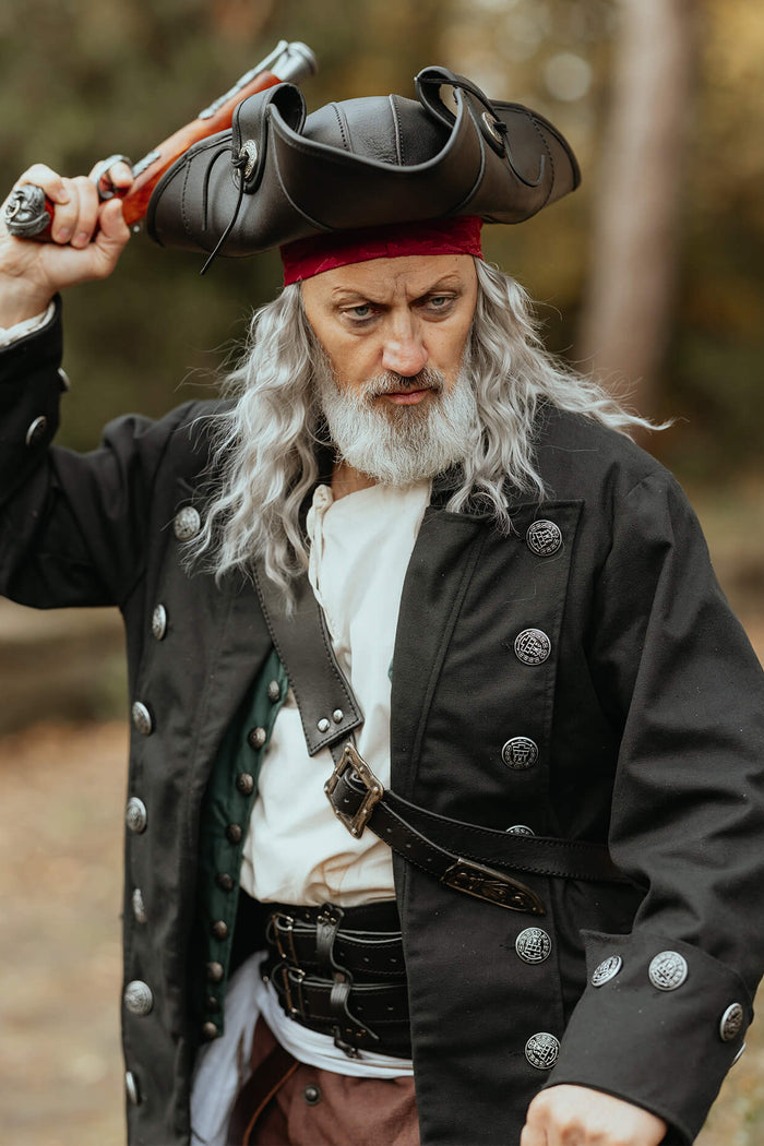 Flint tricorn, leather, brown