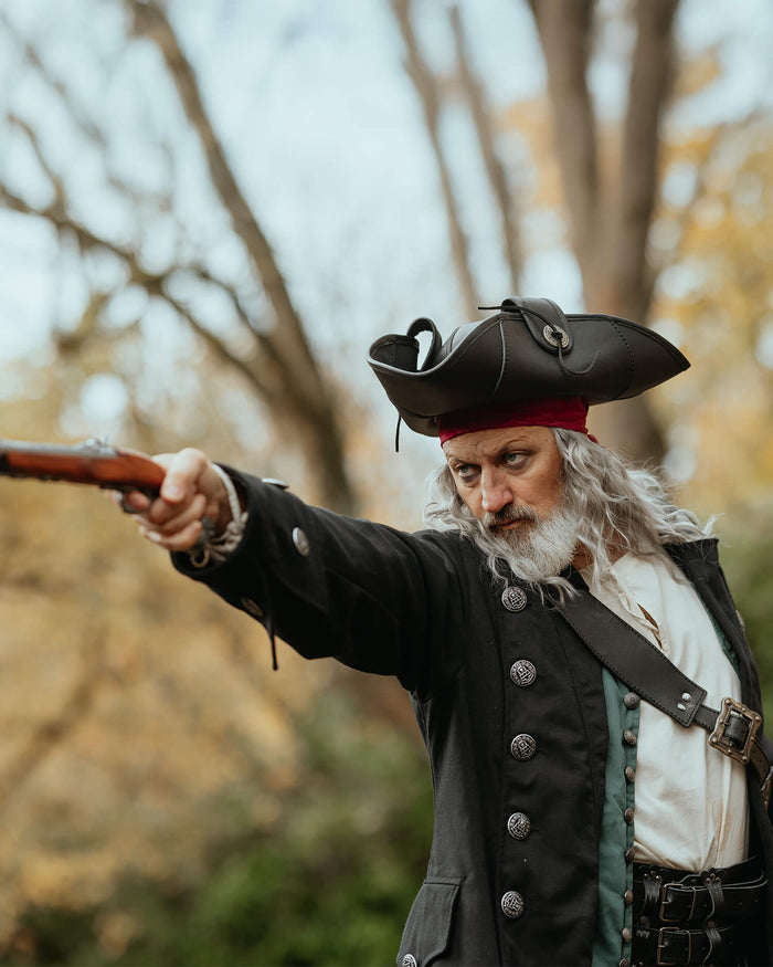 Flint tricorn, leather, brown