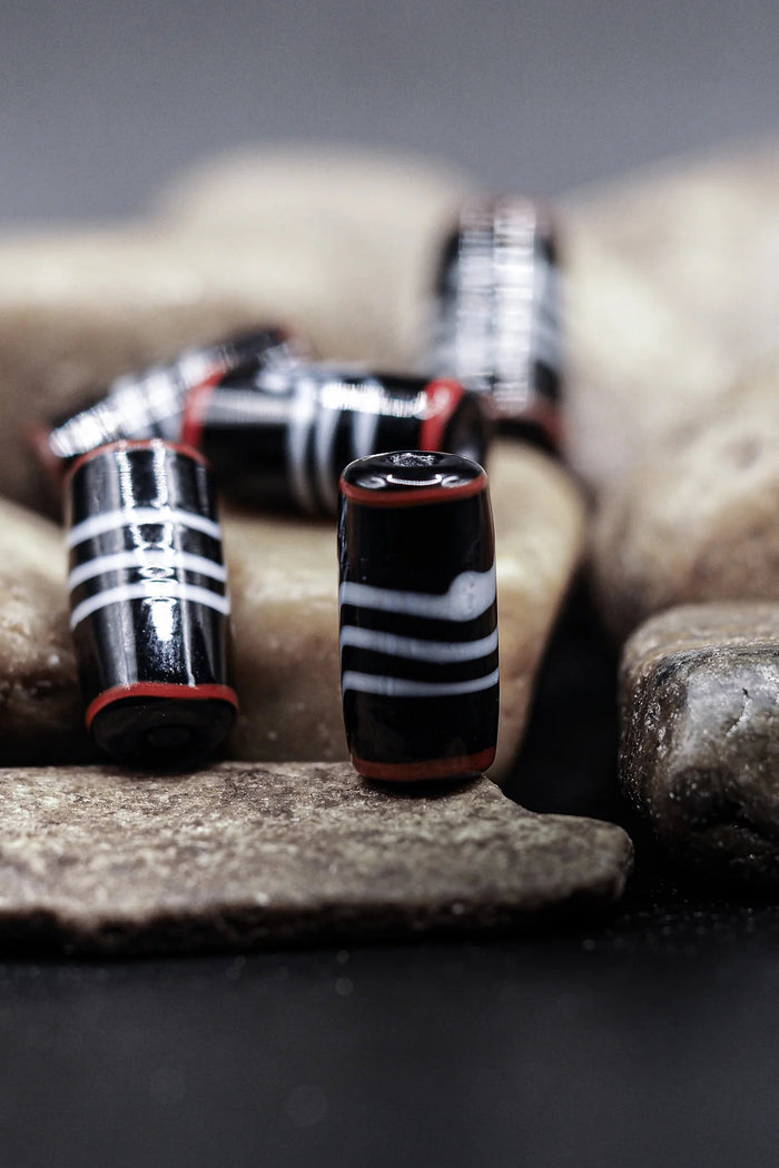 Viking glass bead Ribe (Denmark), black, 5 pieces
