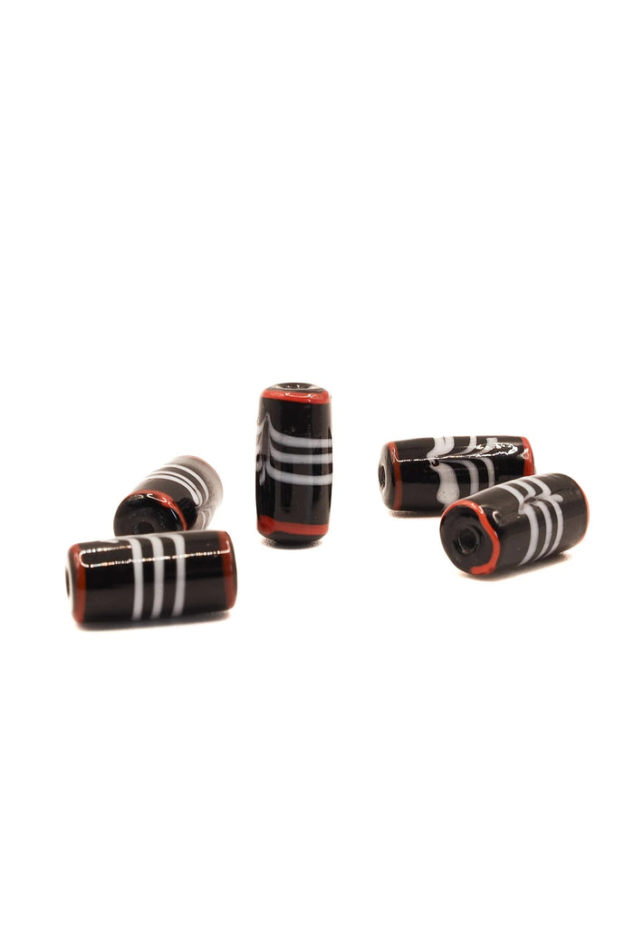 Viking glass bead Ribe (Denmark), black, 5 pieces