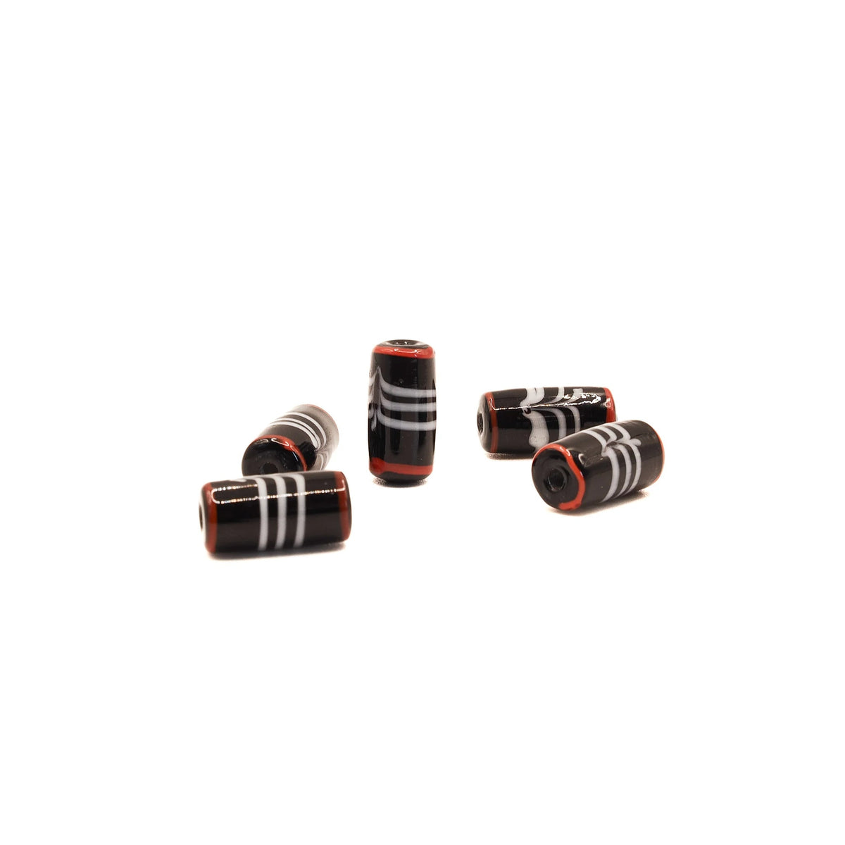 Viking glass bead Ribe (Denmark), black, 5 pieces