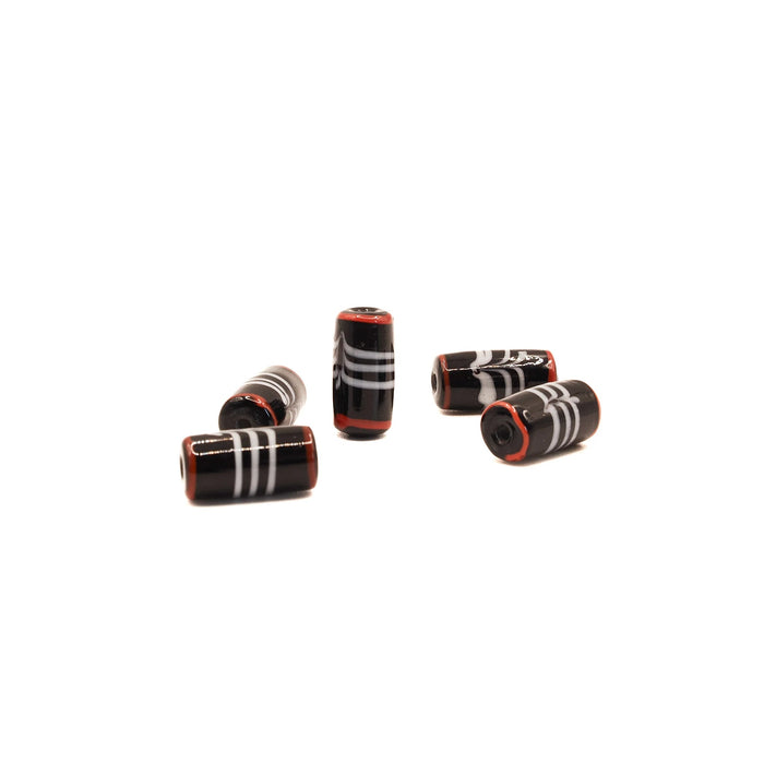Viking glass bead Ribe (Denmark), black, 5 pieces
