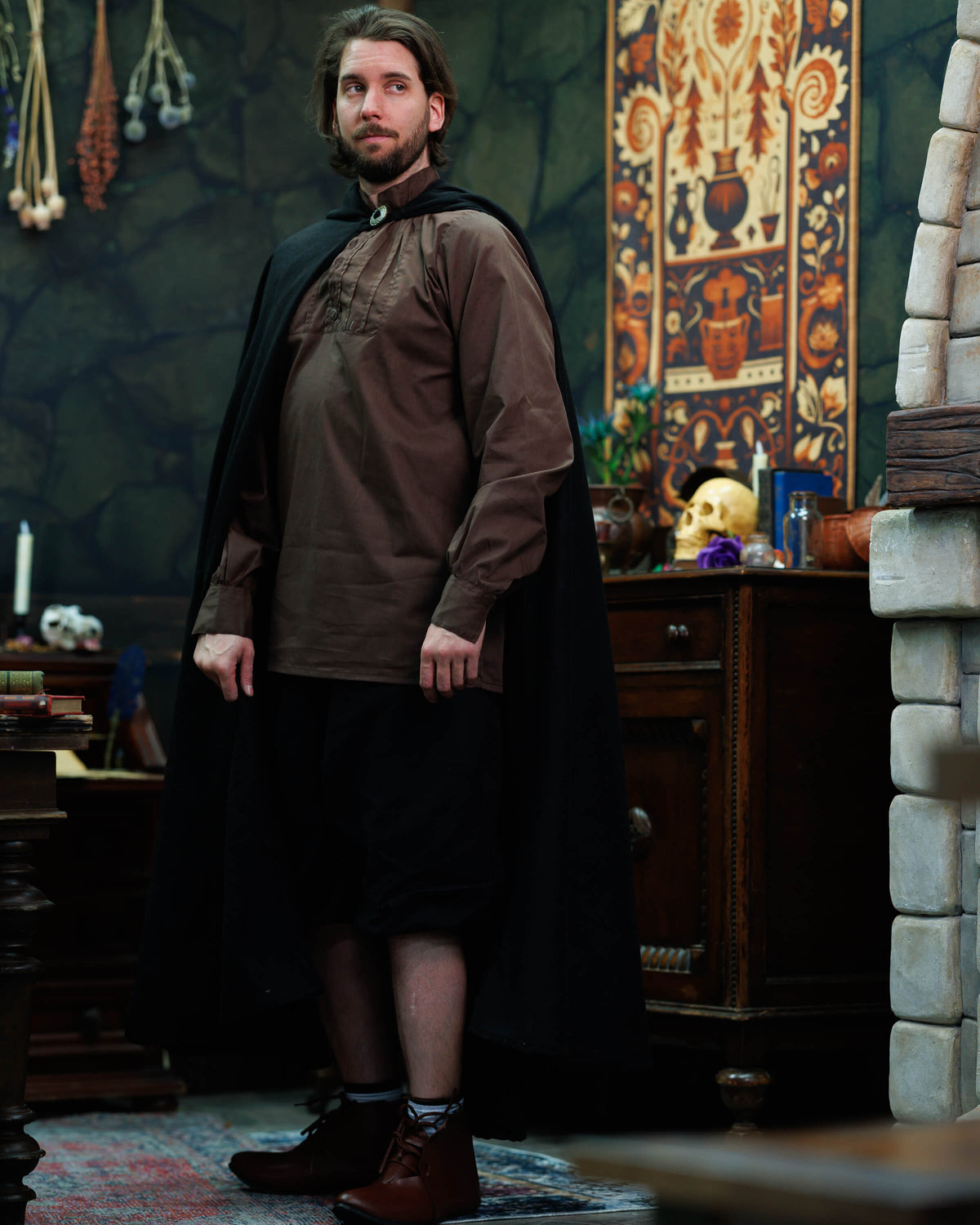 Cloak Gora, black, wool blend