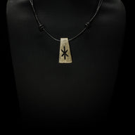 Bone rune pendant H, Hagalaz