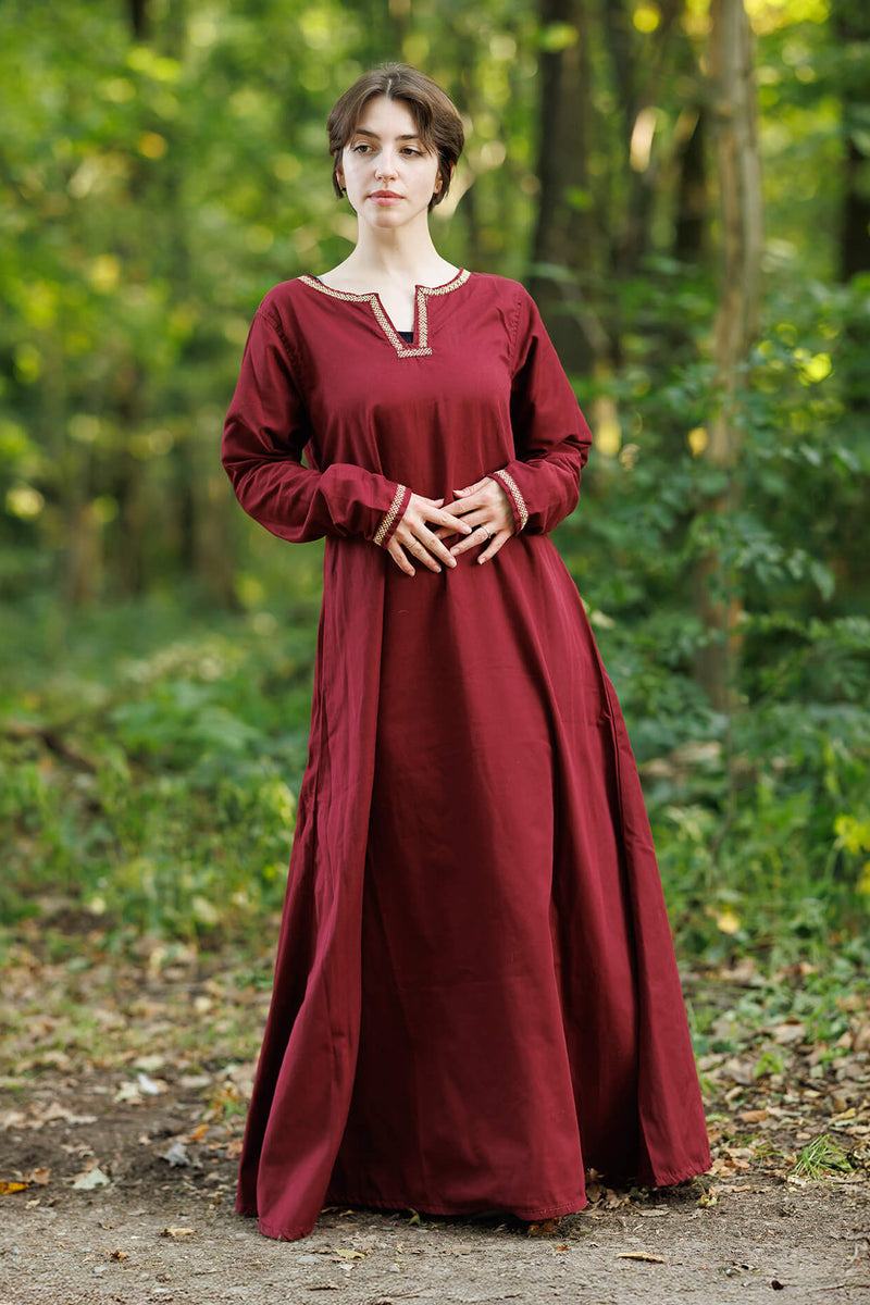 Middeleeuwse jurk Heloise, rood