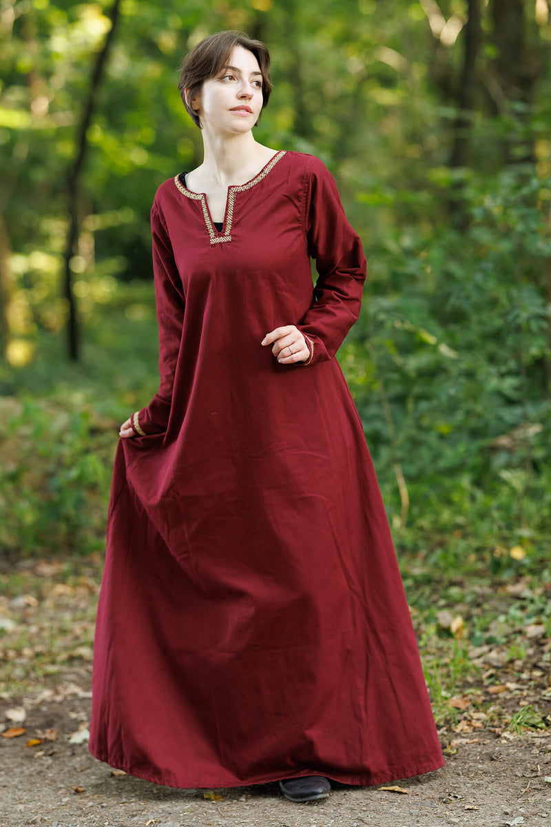 Middeleeuwse jurk Heloise, rood